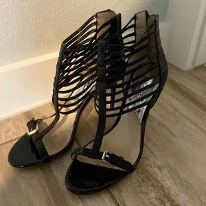High heels black shoes . Great condition